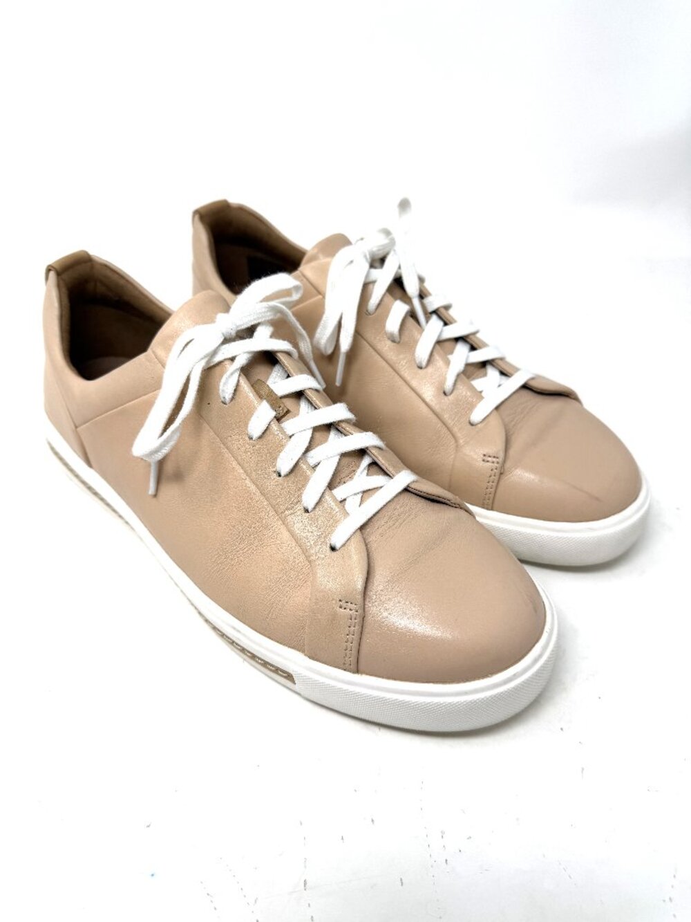 Clarks Women’s Sneakers 9W Unstructured Maui Beige / Nude Leather Lace Up Shoes